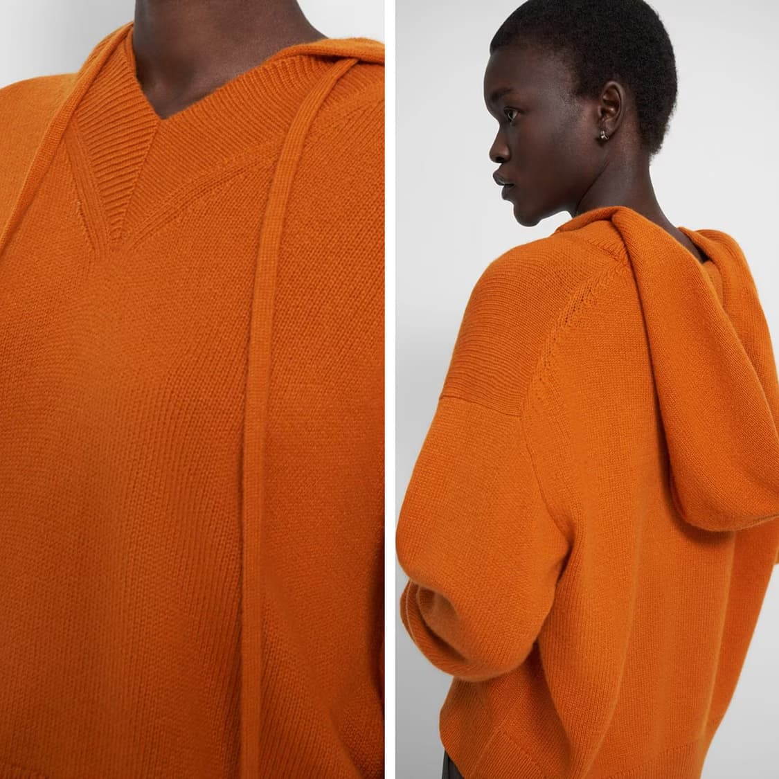 띠어리 캐시미어 브이넥 후드 니트 상품이미지2