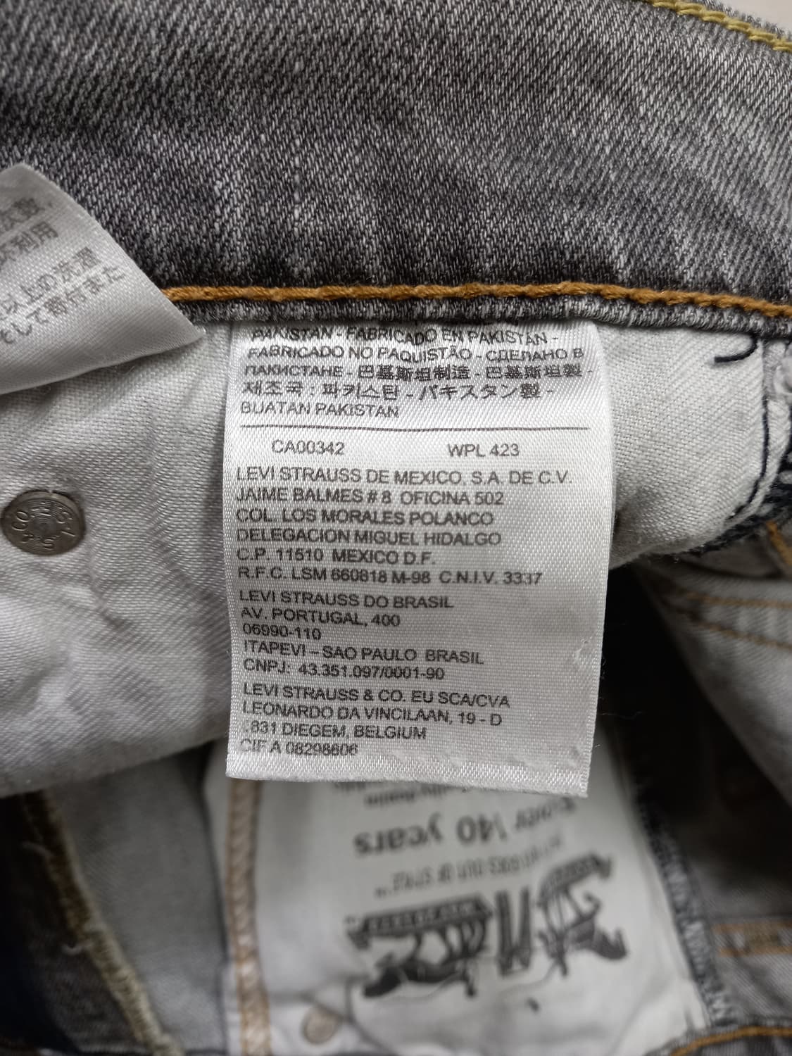 30 리바이스511 워싱 스판 슬림일자진 다크그레이 30-136 상품이미지8