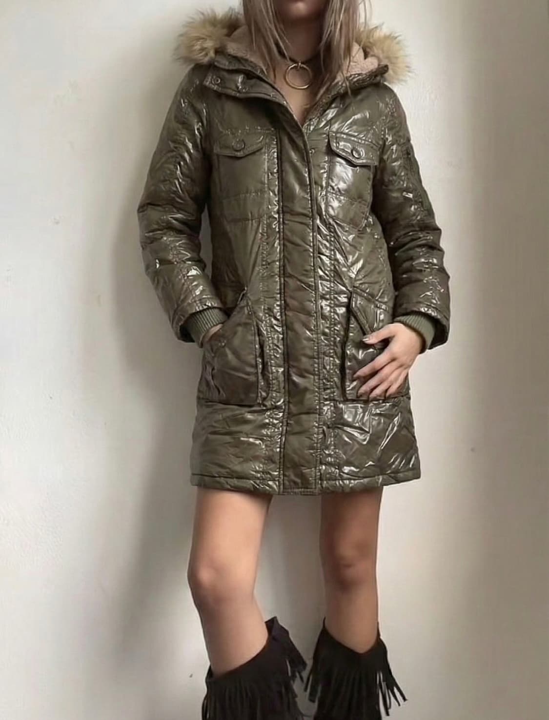 Von dutch 본더치 퍼후드 패딩 점퍼 상품이미지1