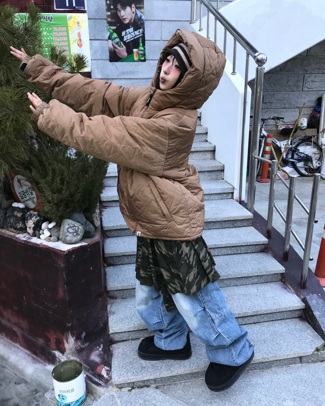 Bape Brown Full Star Pattern Padded Tw 상품이미지5