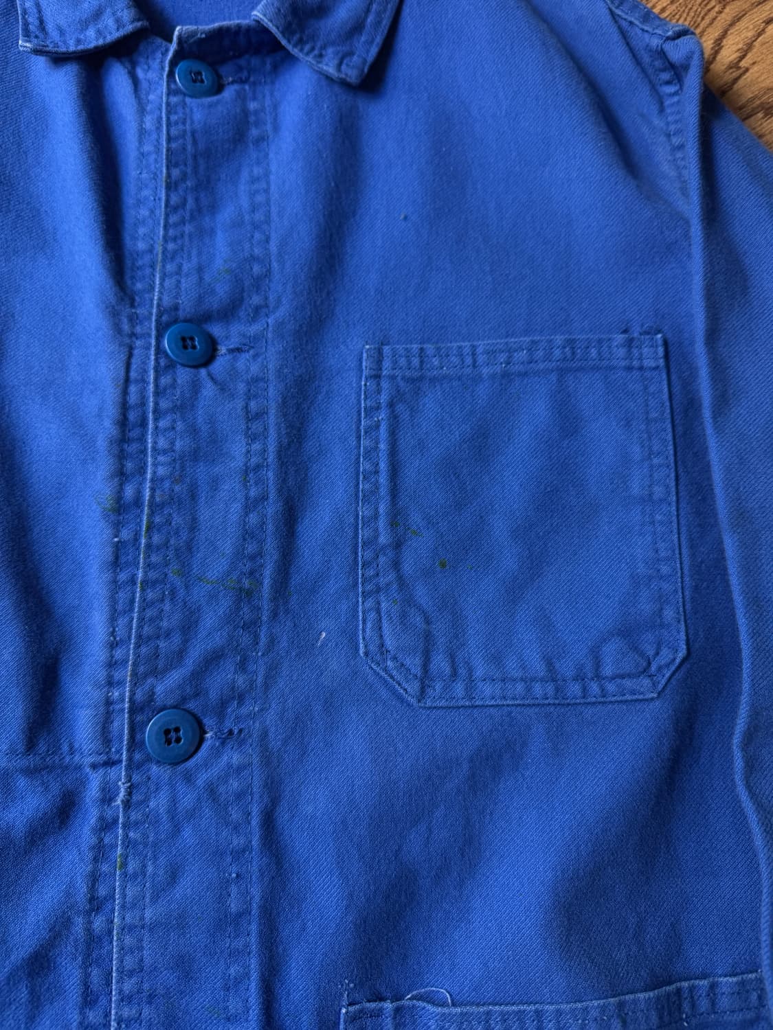 [M]Made in France 빈티지 3포켓 잉크블루 프렌치 워크 자켓 상품이미지3