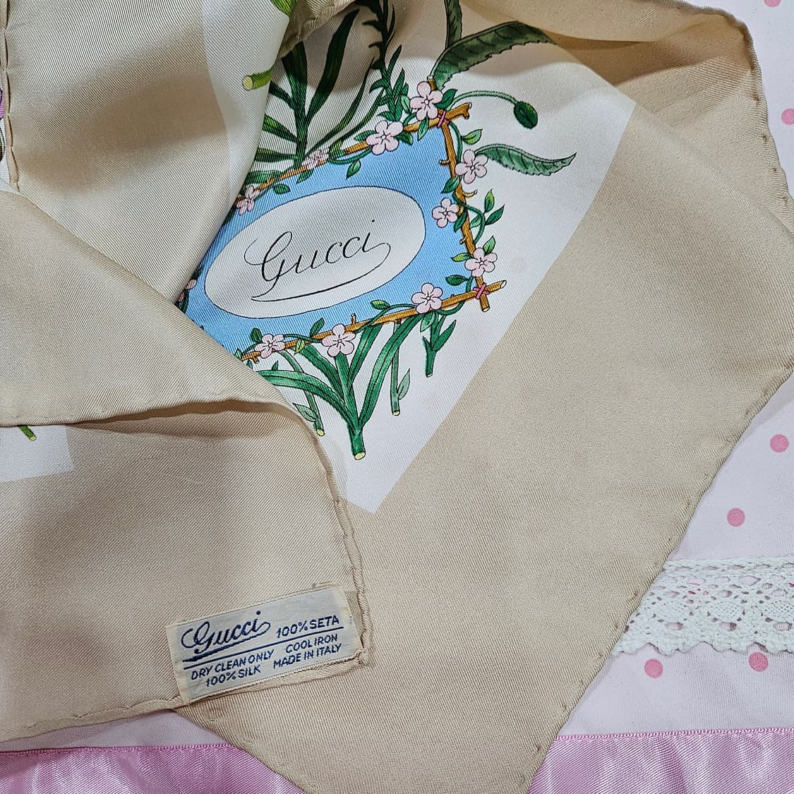(구찌) 플로라빈티지 실크 스카프 상품이미지8