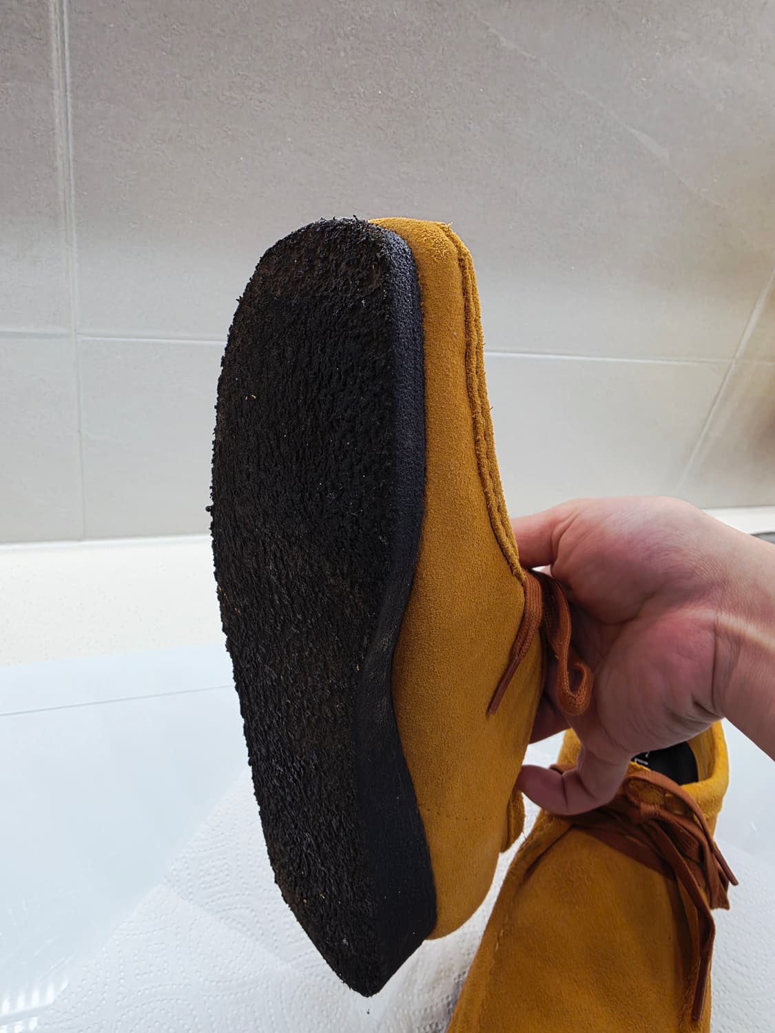 클락스 왈라비 옐로우오렌지 스웨이드 260 상품이미지9