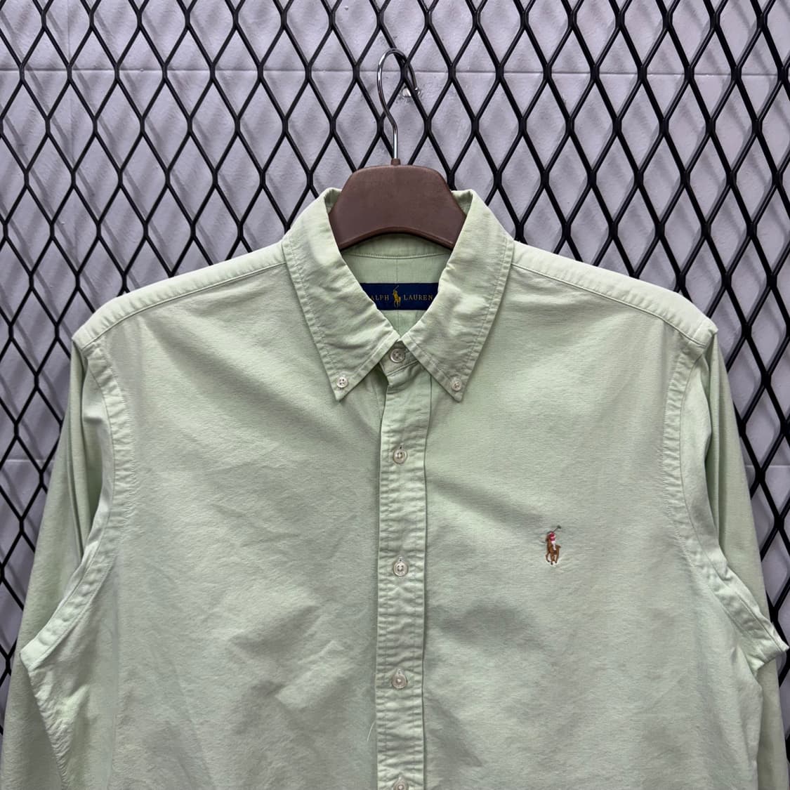 폴로 랄프로렌 솔리드 긴팔 셔츠 멀티포니 포인트 라이트 그린 상품이미지3