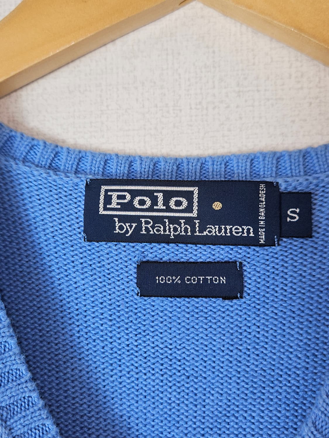 폴로 랄프로렌 브이넥 니트 베스트 조끼 스카이블루 정품 S 상품이미지3
