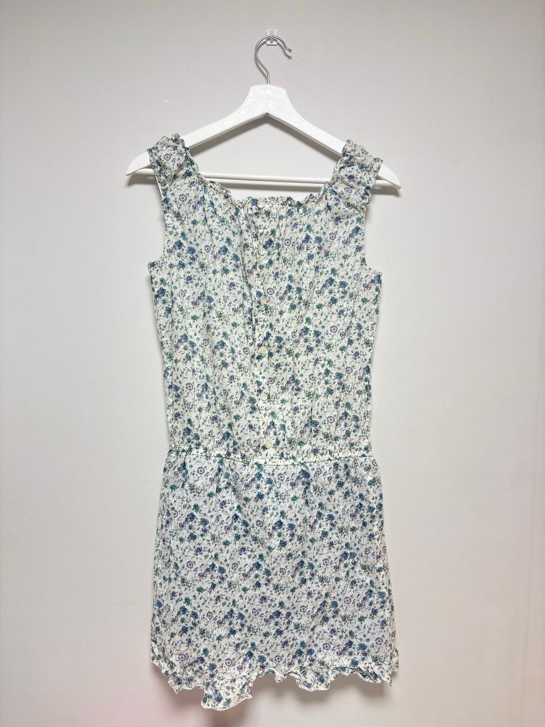 블루 플라워 패턴 빈티지 원피스 상품이미지1