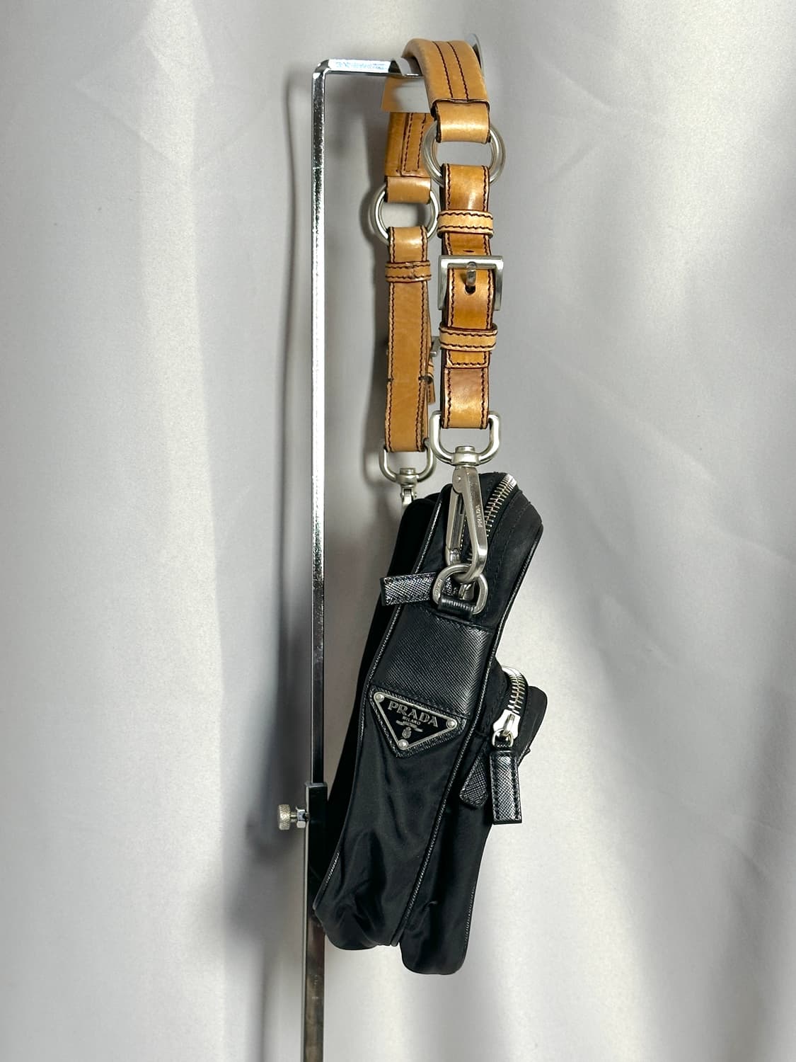 프라다 나일론 & 사피아노 레더 미니 숄더 토트 블랙 상품이미지7