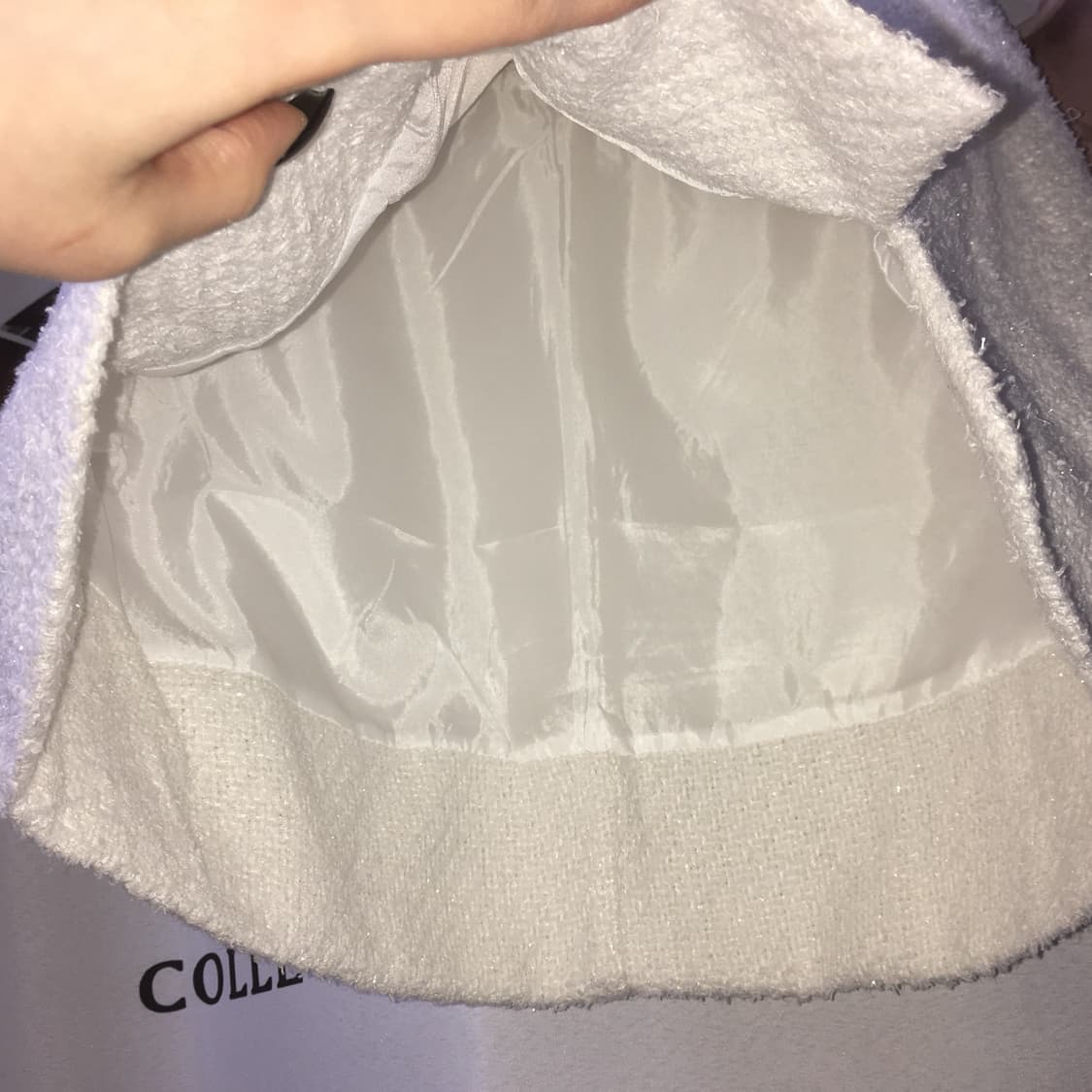 클라따 트위드 스커트 화이트 상품이미지4