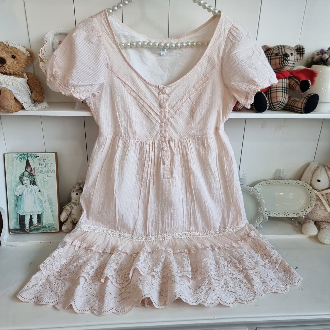 핑크 레이스 미니 원피스 상품이미지5