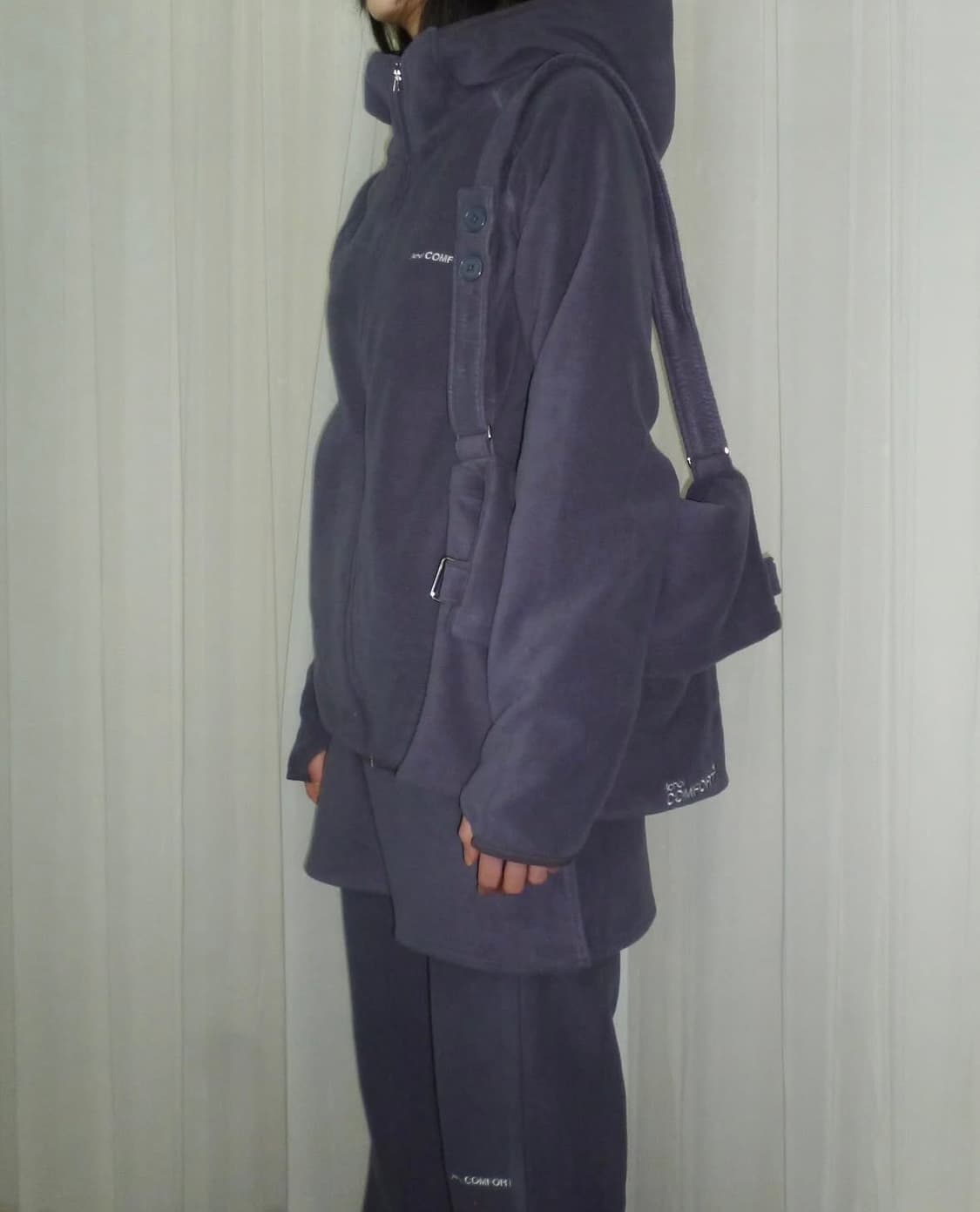 지초이 24-006 FLEECE ZIP HOODIE (cool grey) 상품이미지2