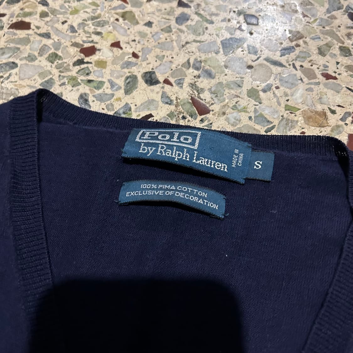 폴로 랄프로렌(POLO RalphLauren)피마 코튼 네이비 브이넥니트 상품이미지5