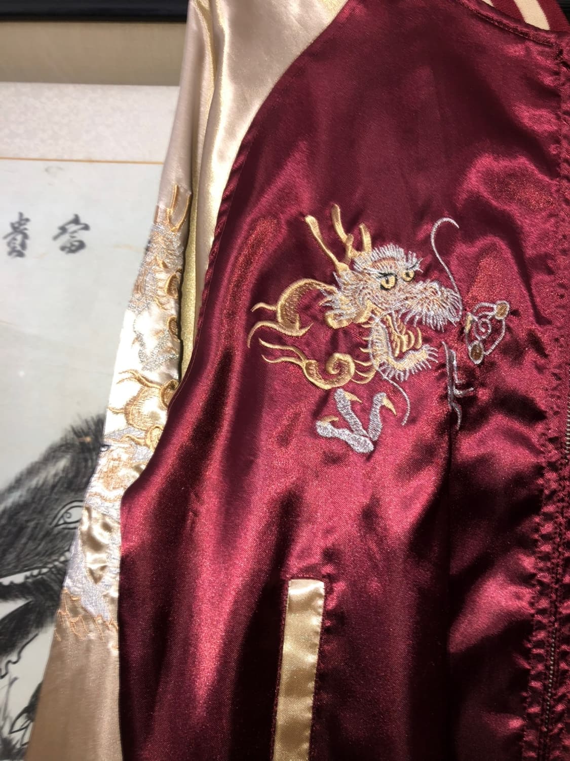 一心如鏡 龍虎相搏 Embroidery Sukajan - L﻿ 상품이미지3