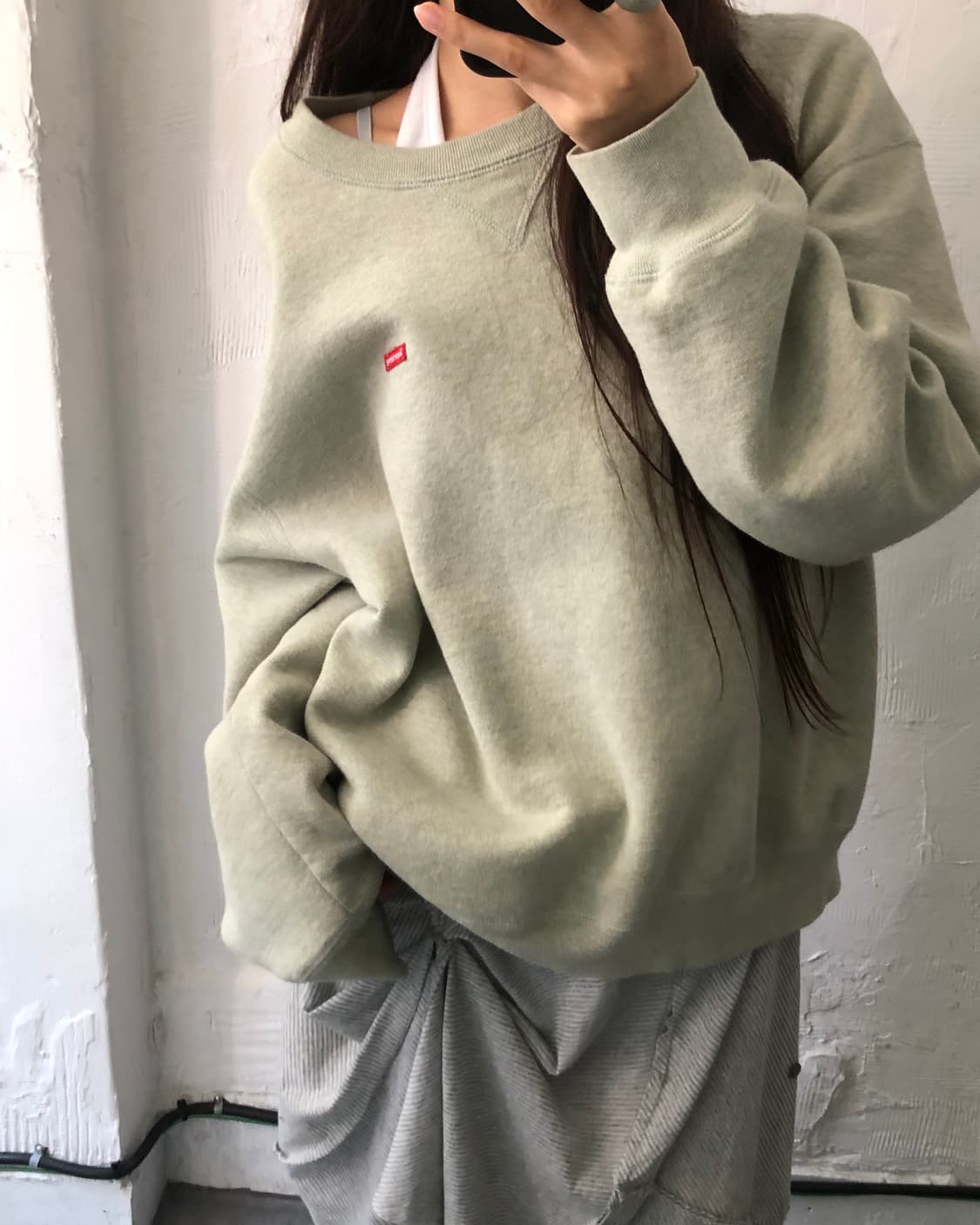 Supreme 슈프림 헤더 민트 스몰 박스 로고 크루넥 맨투맨 상품이미지1