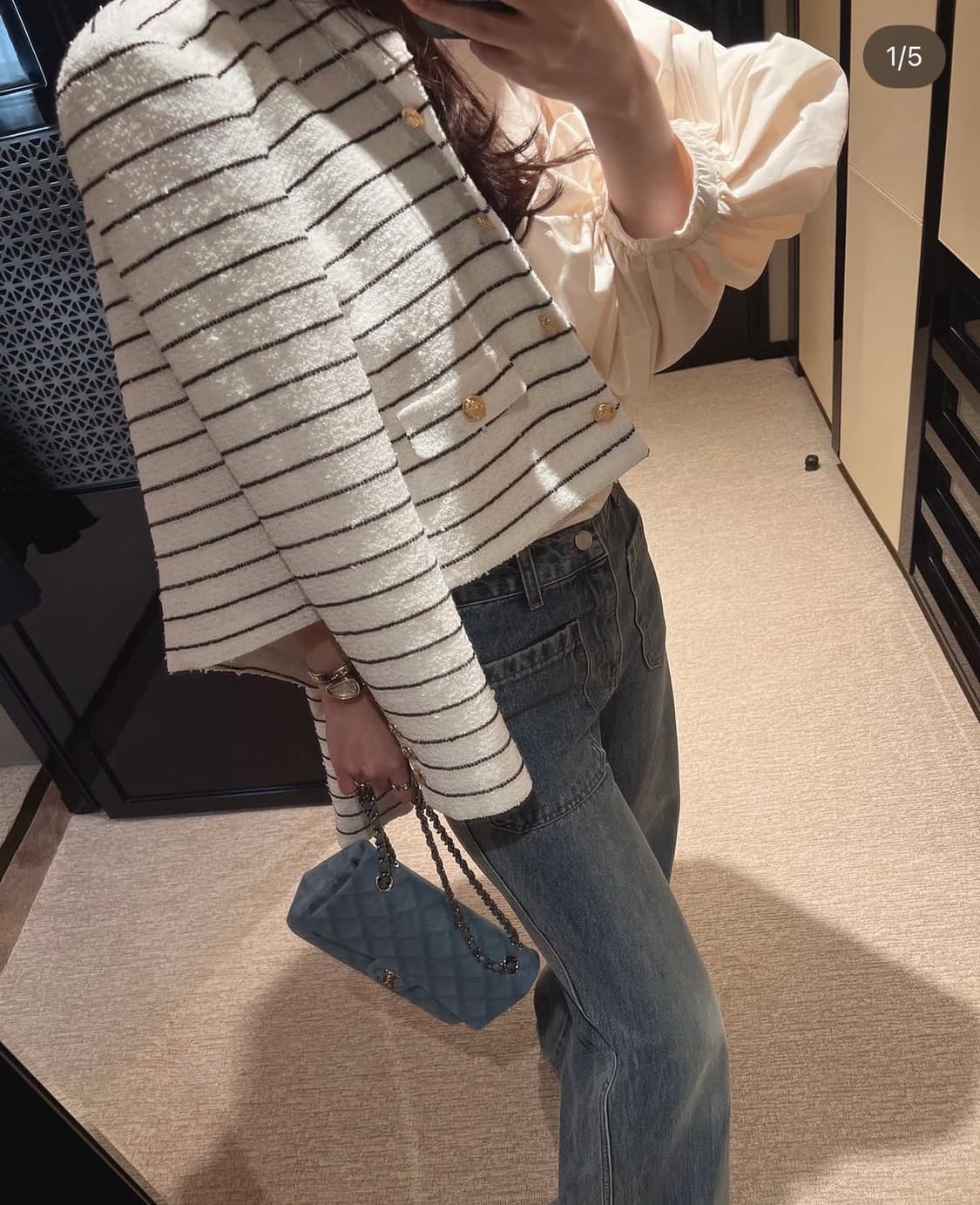 Striped spring tweed jacket 상품이미지3