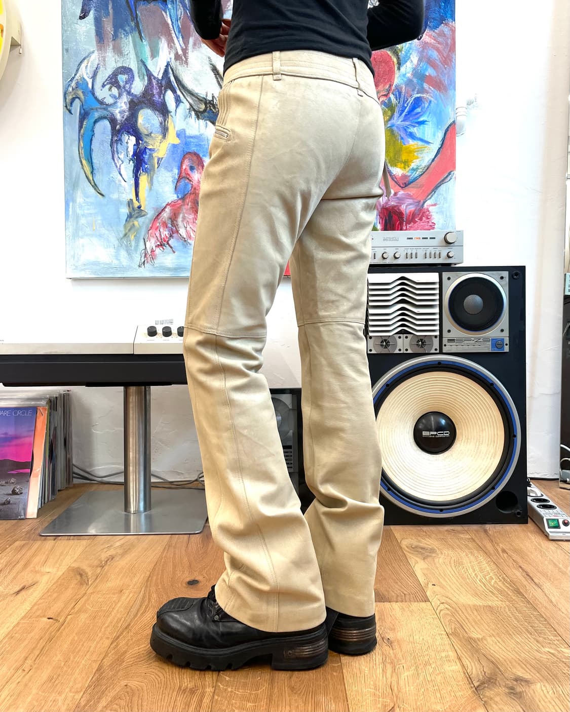 [M] COMME CA DU MODE 레더 세미 플레어 팬츠 상품이미지2