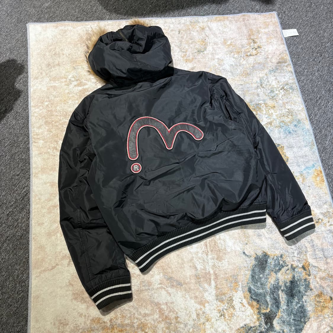 에비수 빈티지 봄버 퍼 후드 패딩자켓 상품이미지5