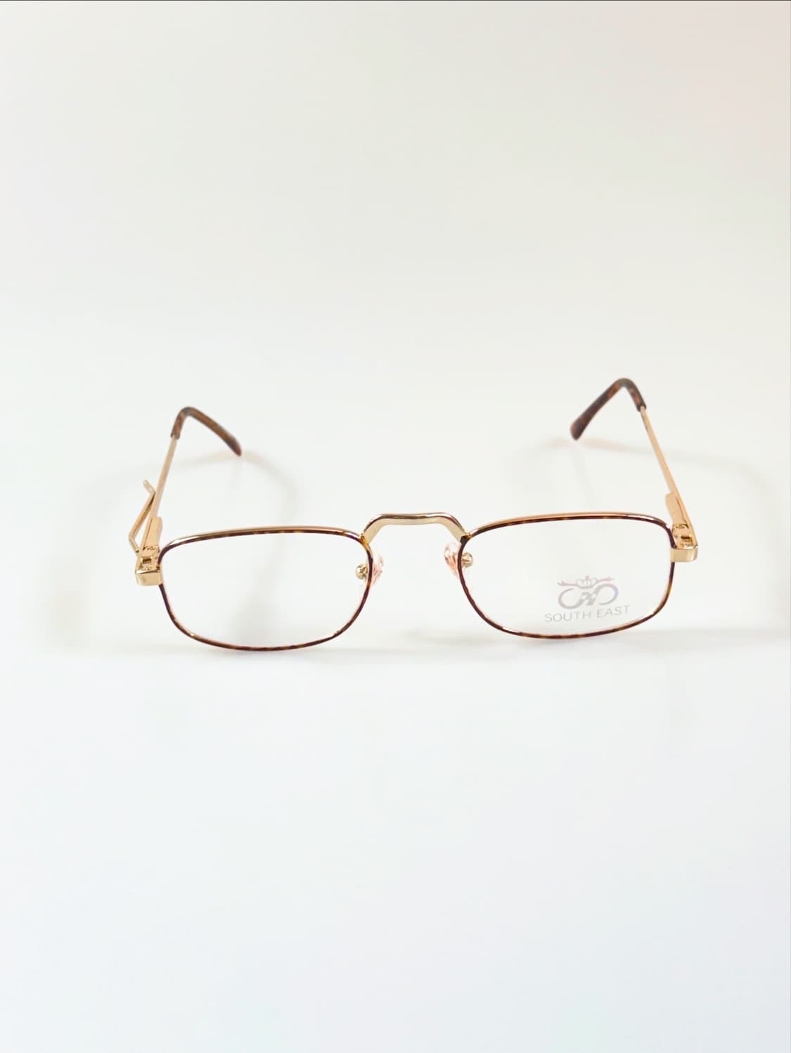 90s SOUTH EAST 골든 레오피드 슬림 스퀘어 빈티지 안경 상품이미지1