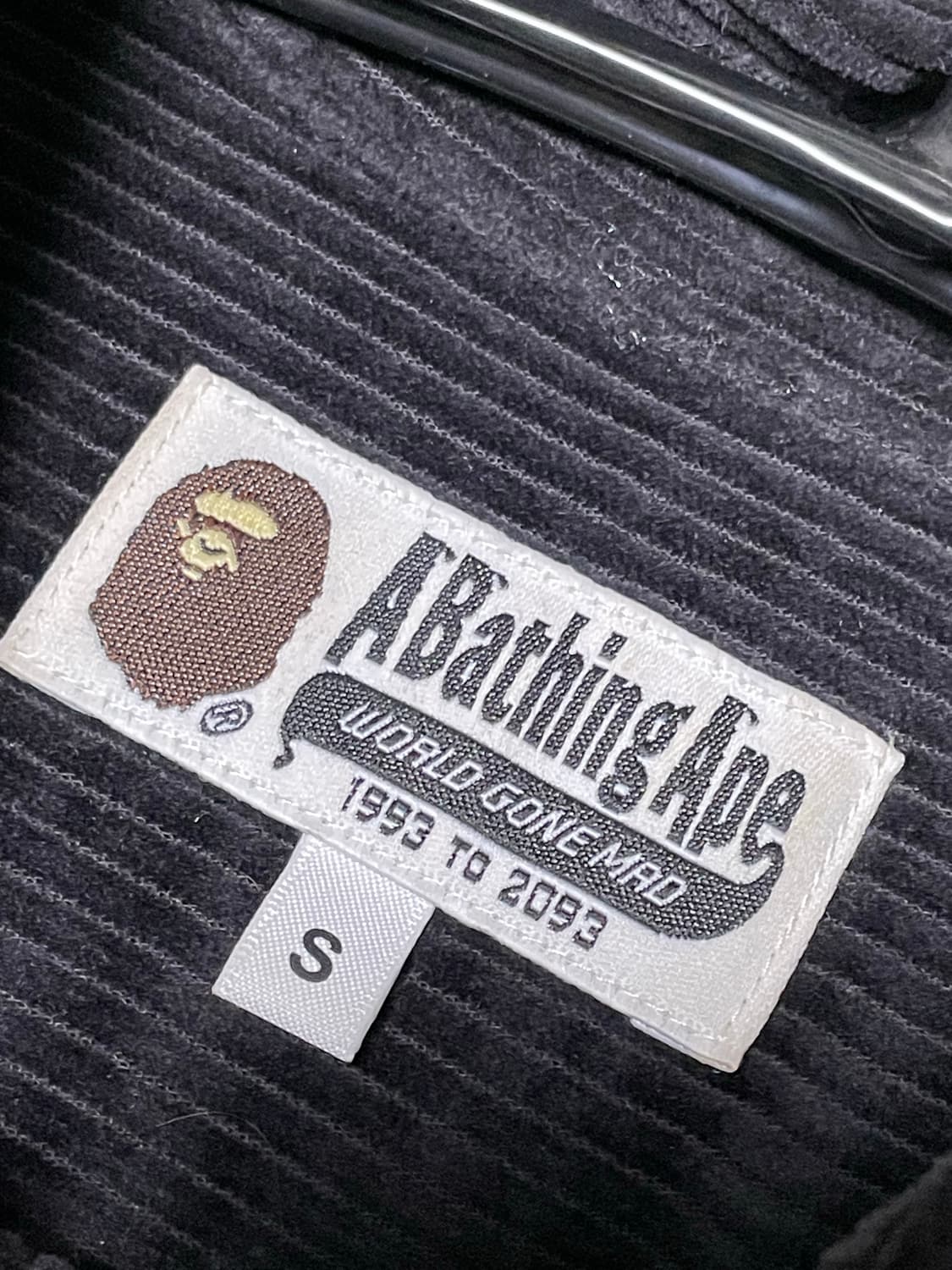 BAPE 에이프 헤드 원 포인트 코듀로이 셔츠 블랙 상품이미지5