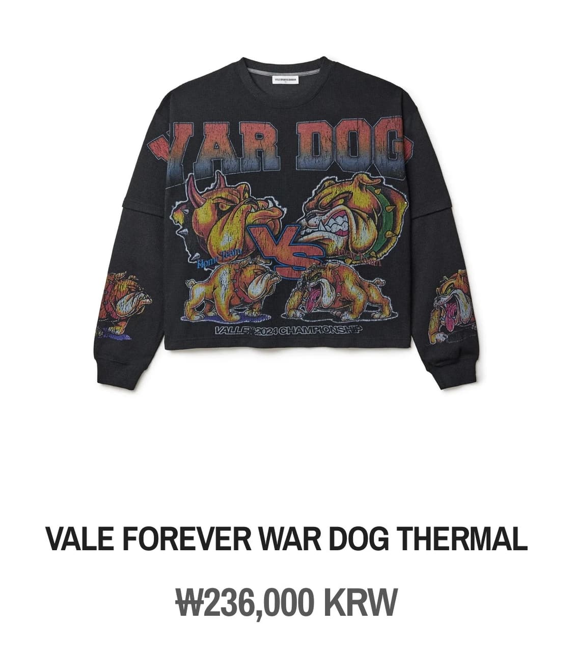 VALE FOREVER WAR DOG 빈티지 니트 긴팔티 상품이미지7