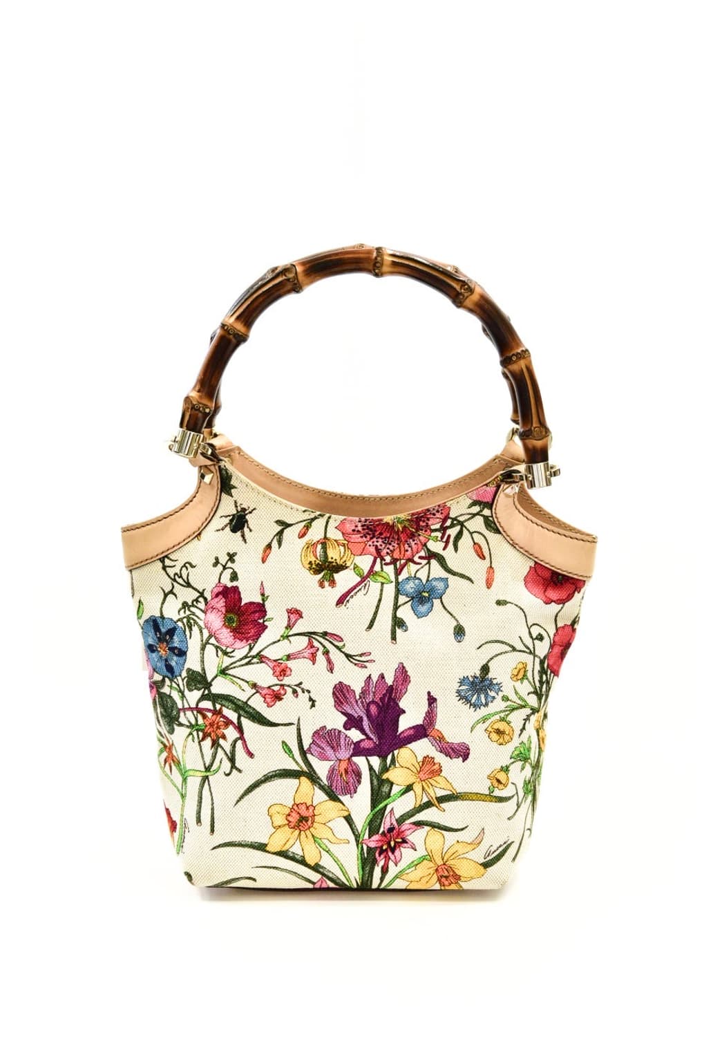 구찌 뱀부 멀티컬러 플로라 캔버스 토트백  (정품) 상품이미지4