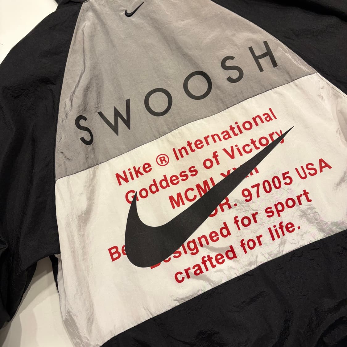 [L] 나이키 더블스우시 블랙 바람막이 후드 집업 C188 상품이미지10