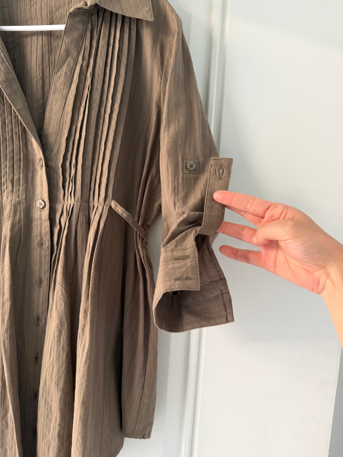 일본빈티지 모카브라운 플레어 셔츠 상품이미지7