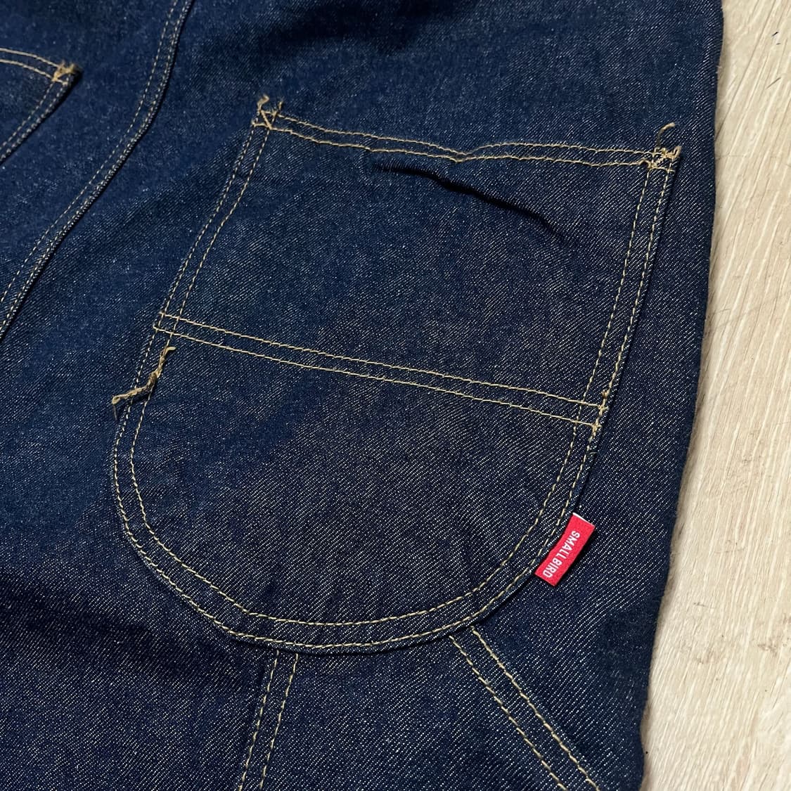 스몰버드 워크웨어 오버롤 생지 데님 멜빵바지 [진청] M 상품이미지8