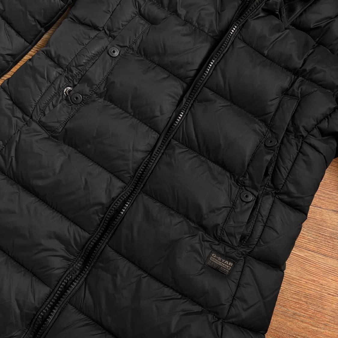 지스타 로우 RAW 블랙 패딩 후드 점퍼 여성 S 슬림 휘슬러  상품이미지7