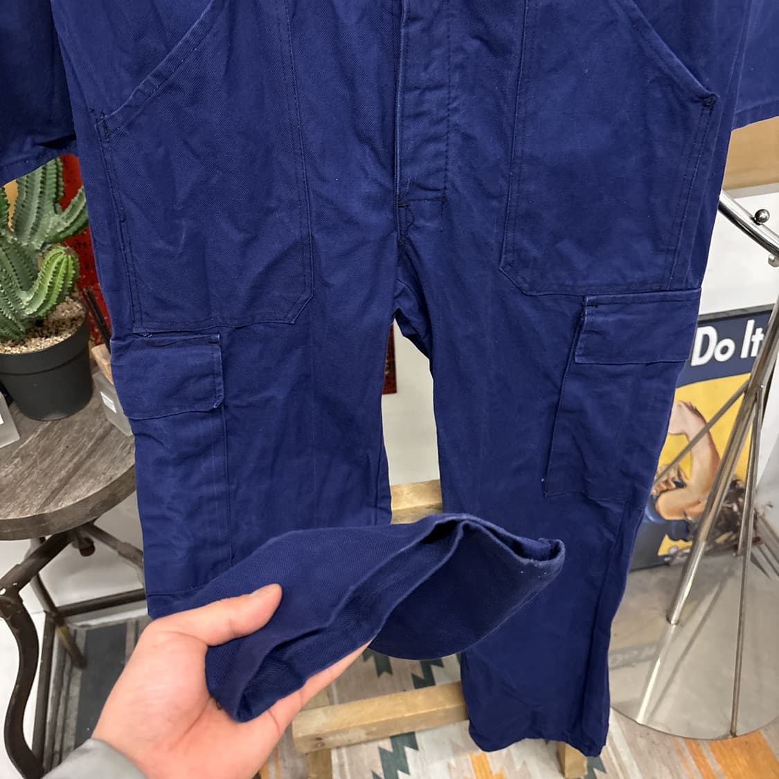 80~90s 프렌치 워크웨어 코튼트윌 커버올 점프수트  N955 상품이미지5