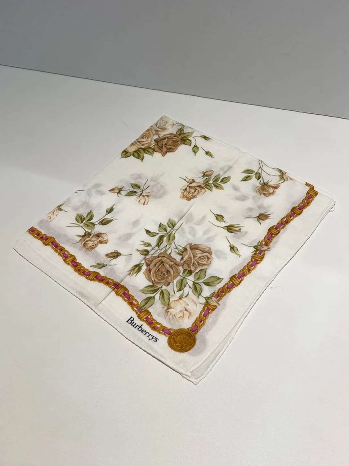 버버리 00s 시그니처 재팬 플라워 쁘띠 반다나 손수건 A1210 상품이미지3