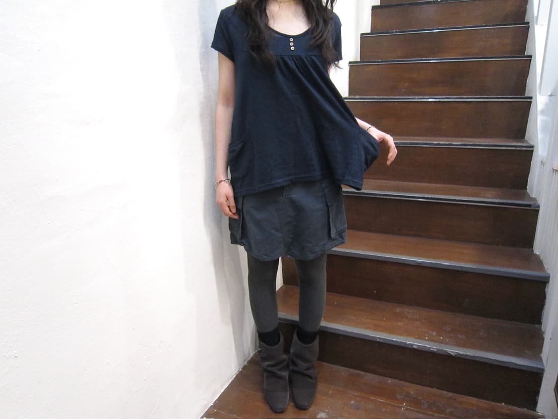 빈티지 카고 미니 스커트 언발란스 절개 디테일 네이비 상품이미지5