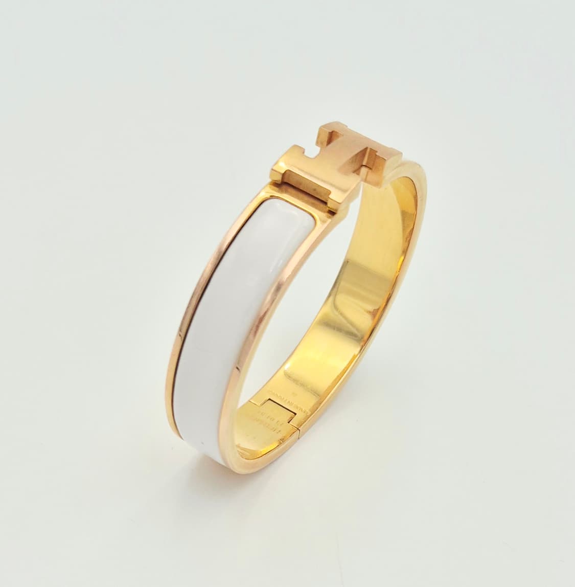 에르메스 클릭아슈 PM 화이트 금장 팔찌 상품이미지6