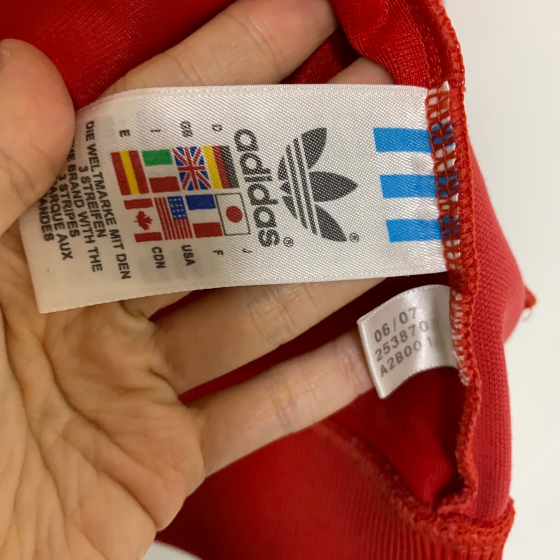 아디다스 페루 트랙탑 빈티지 져지 00s 2010 남녀공용 레드 아이보리 상품이미지7