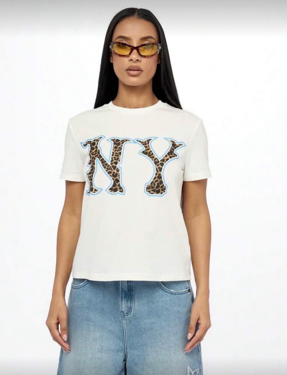 NY 레오파드 레터링 반팔  상품이미지2