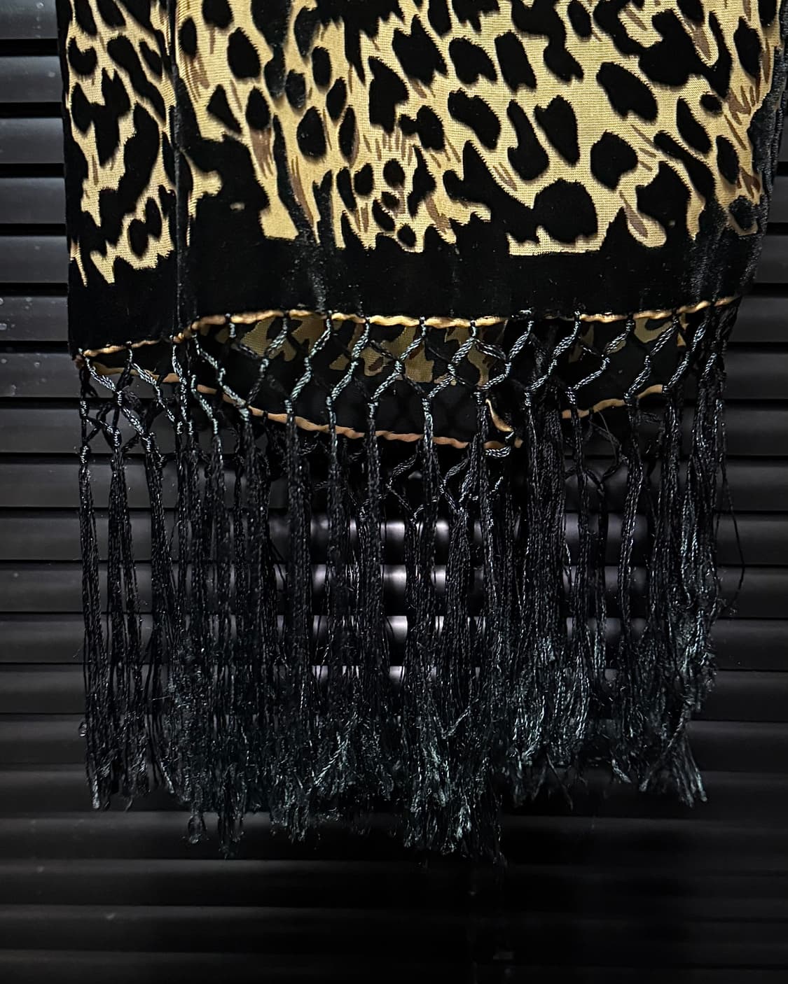 실크 벨벳 벨루어 레오파드 호피 머플러 프린지 락시크 고스펑크 갸루 모리 상품이미지4