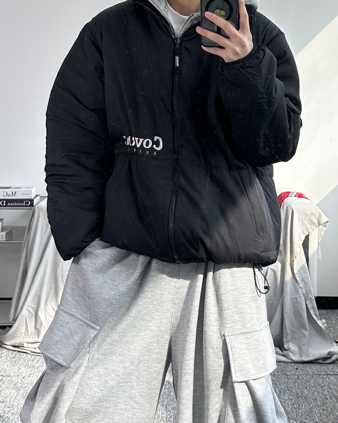 커버낫 리버시블 셰르파 플리스 자켓 XL 상품이미지5