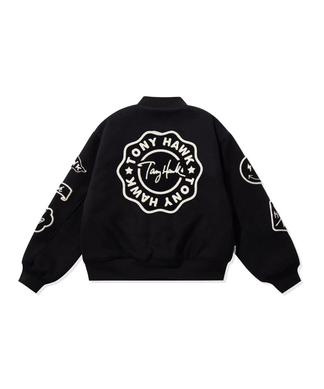 토니호크 울 아플리케 바시티 자켓 블랙 M 상품이미지4