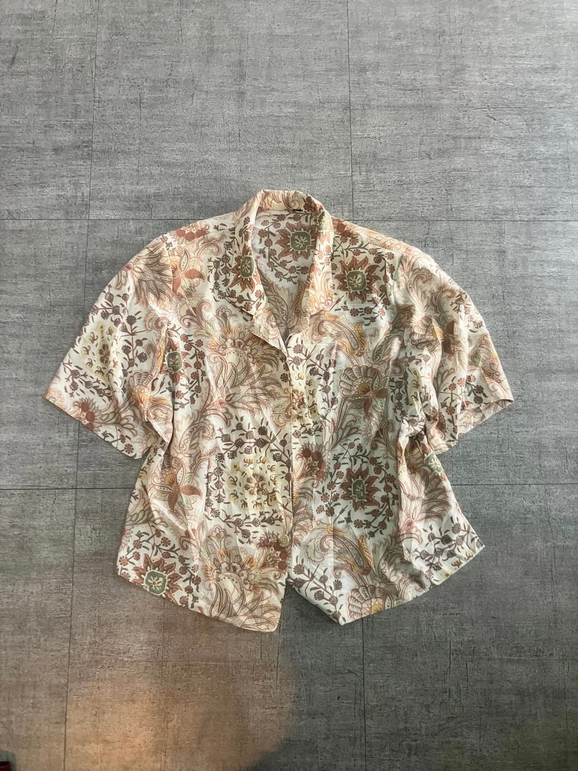 일본빈티지 Pastora 오리엔탈보헤미안 반팔셔츠 상품이미지1