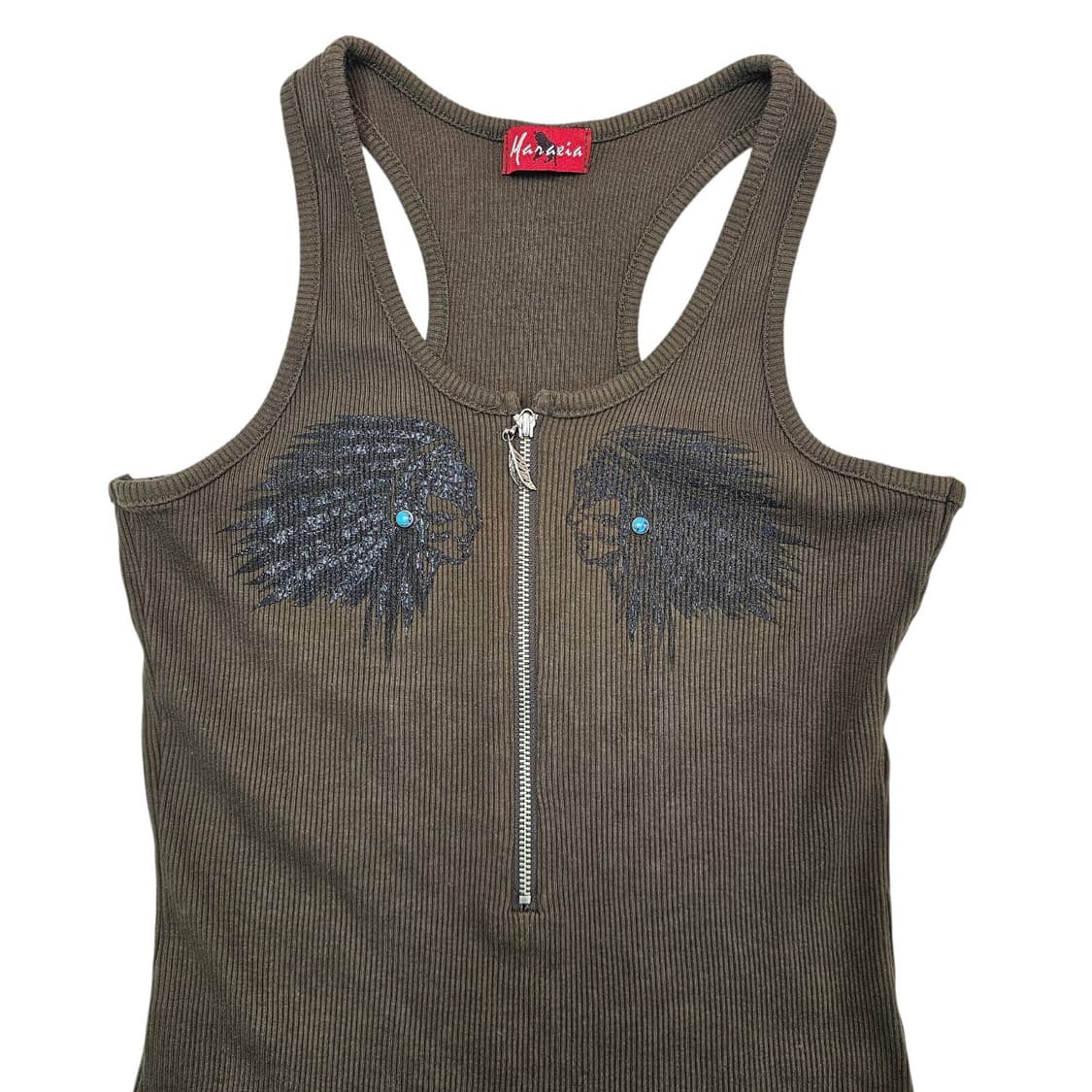  VTG 브라운 슬리브리스 탑 상품이미지3