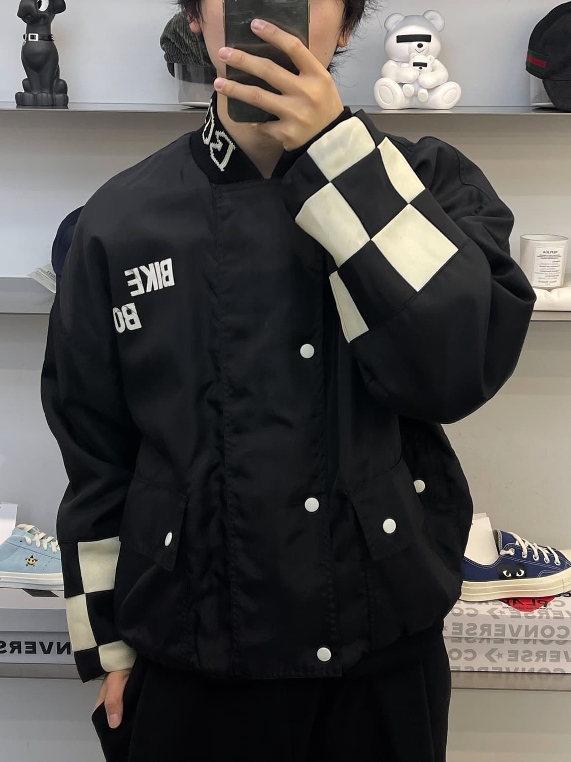 미치코 런던 90s 바이크 보이 체커보드 자켓 상품이미지2