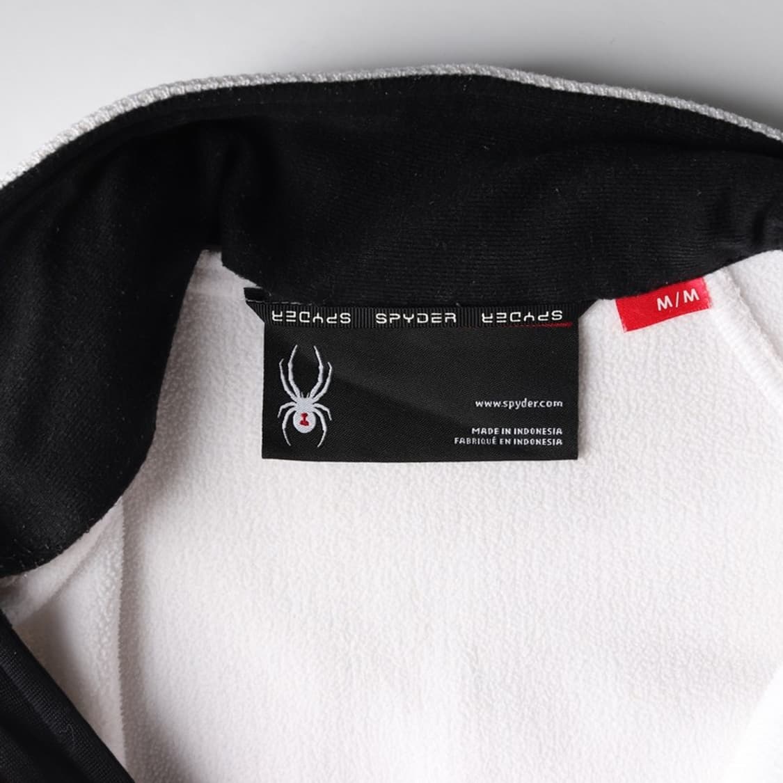 스파이더 화이트 배색 로고 자수 반집업 M 상품이미지5