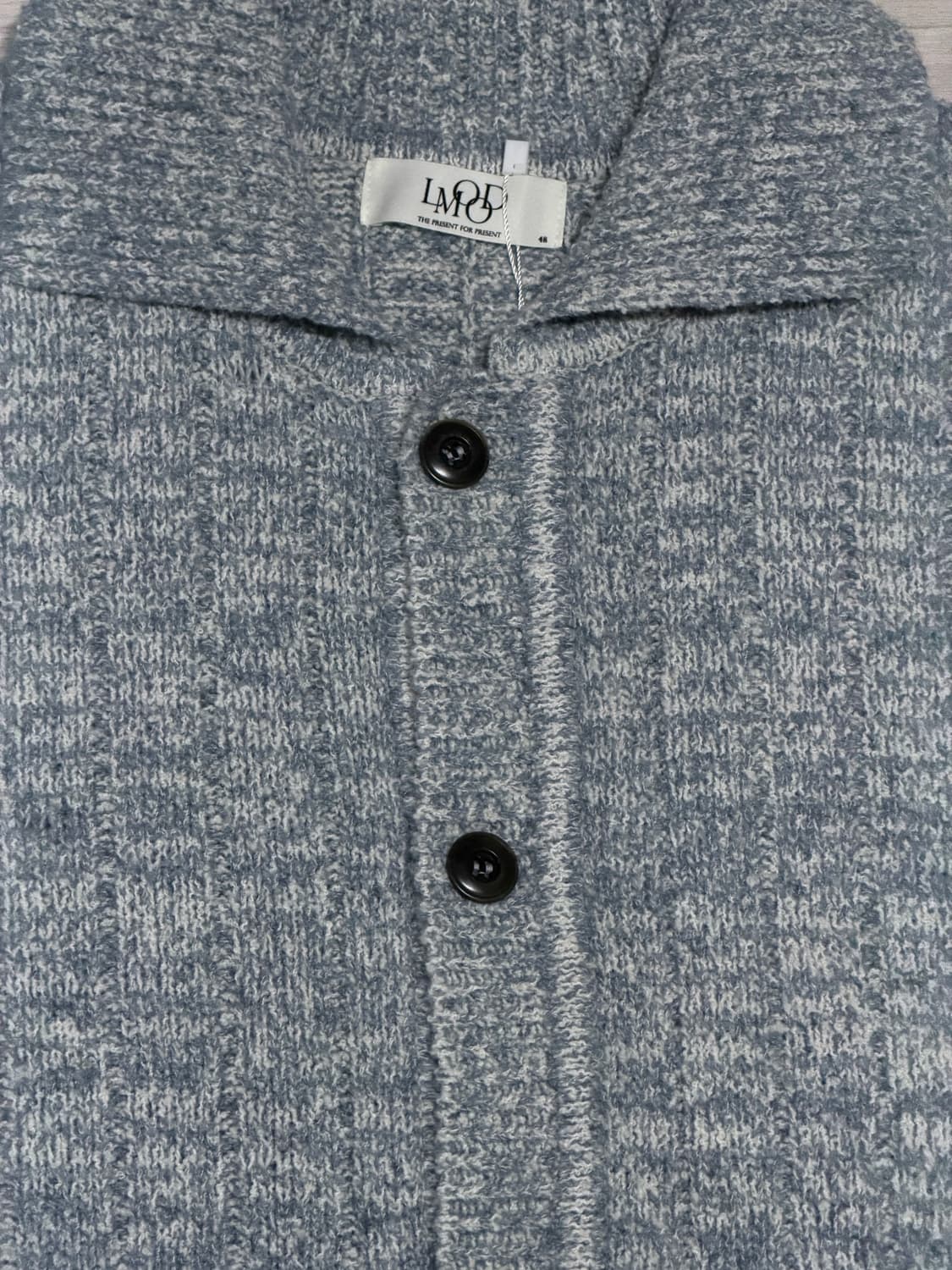 엘무드 메리 부클 카라 가디건 애쉬블루 48 상품이미지7