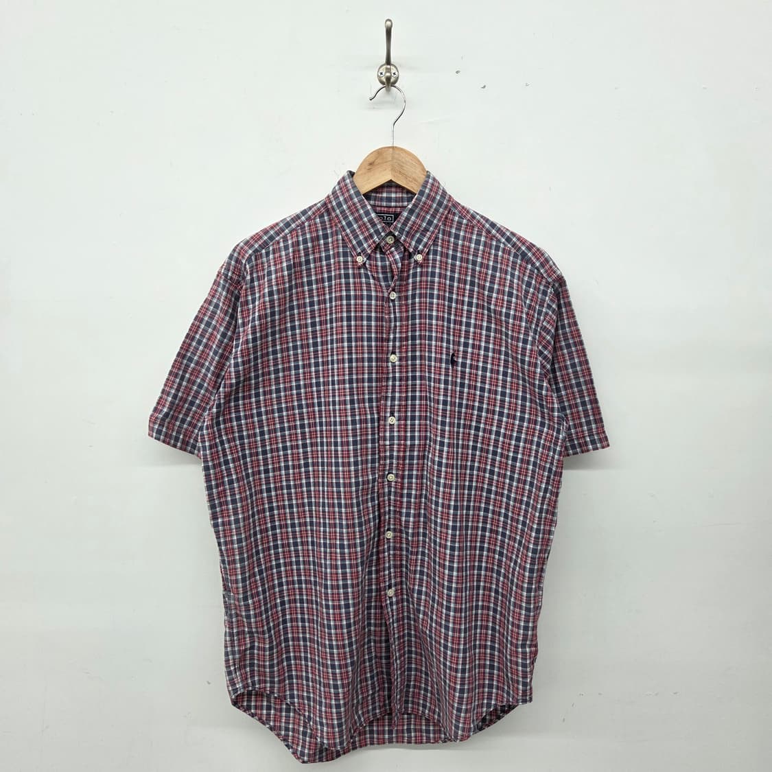 폴로 랄프로렌 체크 반팔 셔츠 남XL 상품이미지1