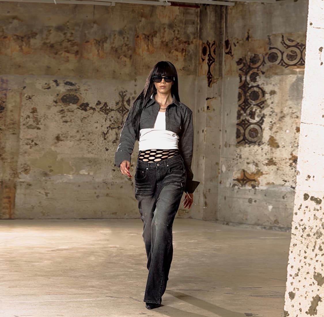 키묘 데님 레더 크롭 자켓 상품이미지5