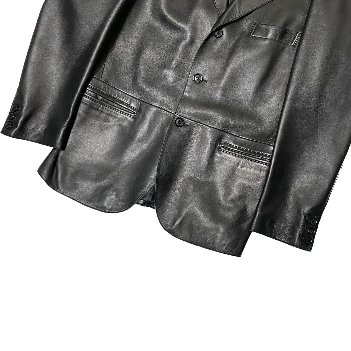 캘빈클라인진 램스킨 블랙 레더 블레이저 상품이미지4