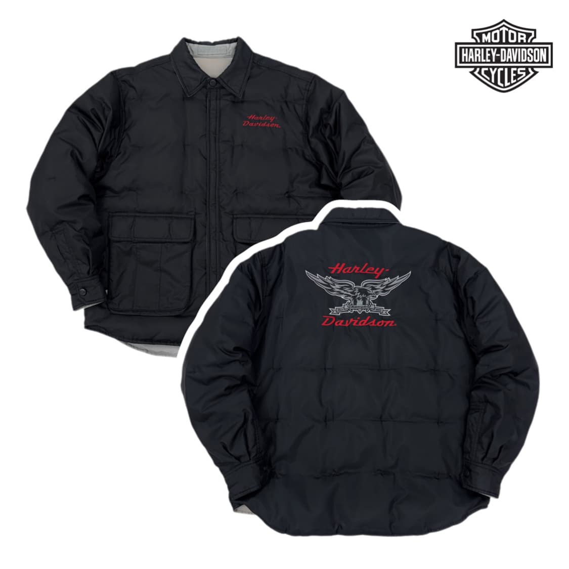 할리데이비슨 리버시블 빅로고 구스다운 패딩 상품이미지1