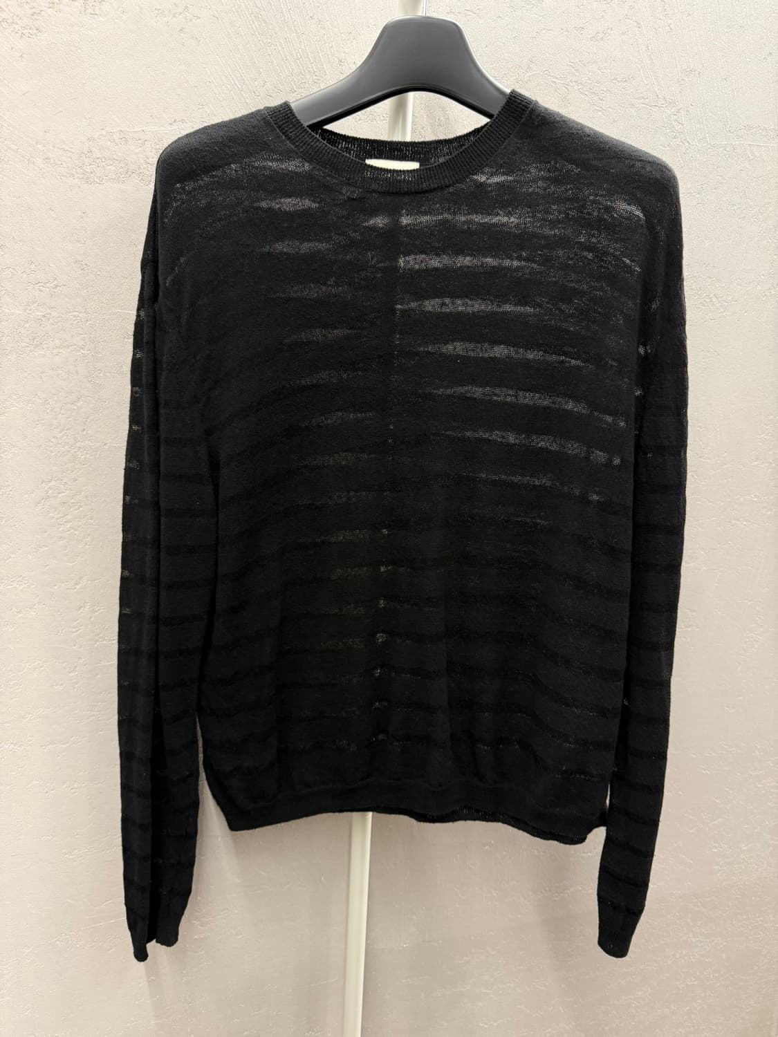 Facade Pattern 린넨 브리즈 시스루 니트 블랙 상품이미지2