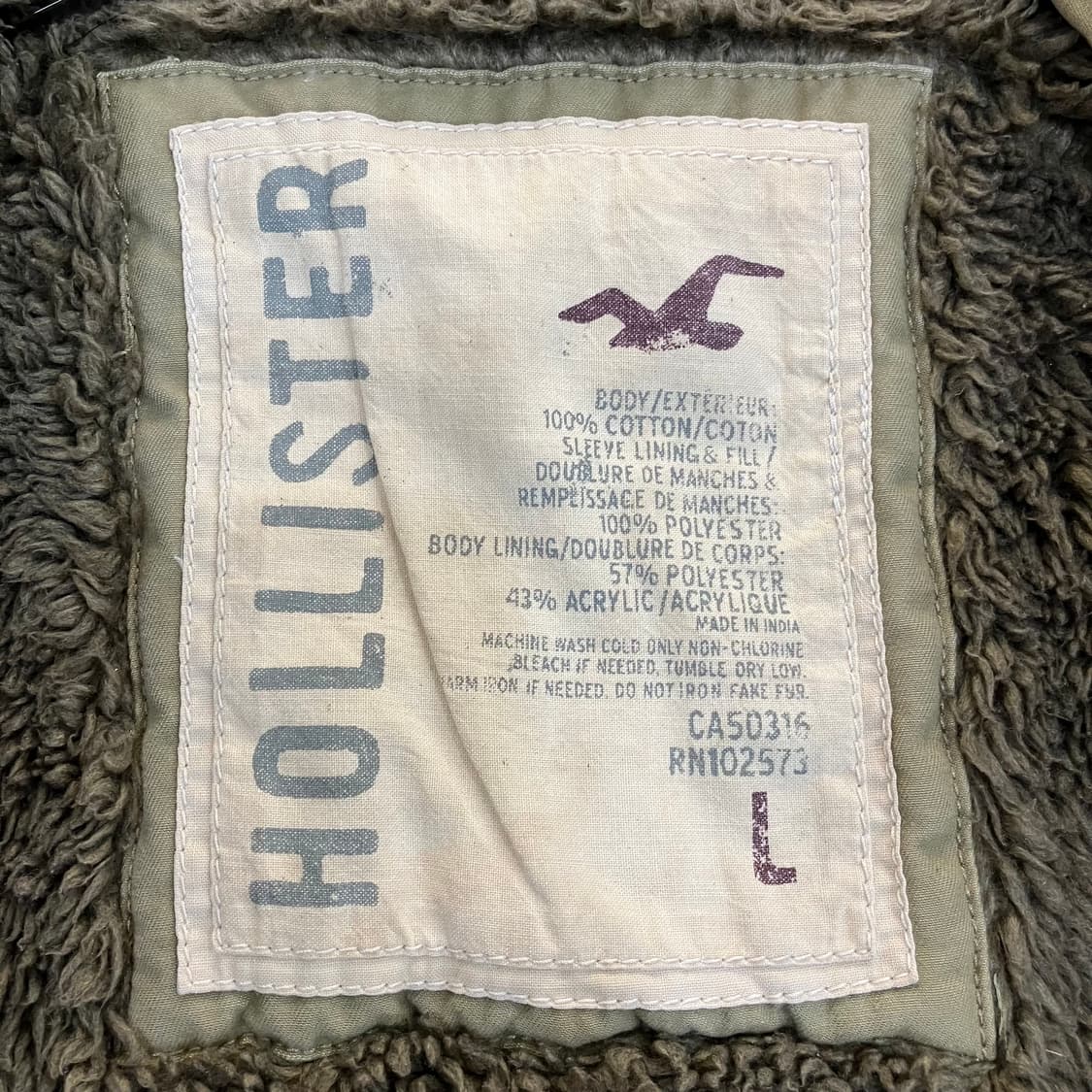 홀리스터 셰르파 카키 밀리터리 야상 자켓 L 상품이미지2