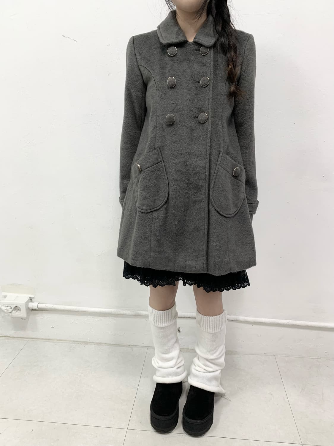 도쿄 걸 플러피 차콜 코트 상품이미지3