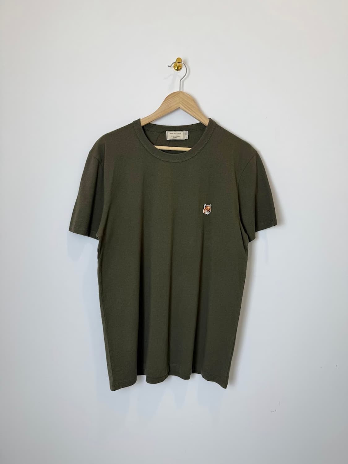 메종키츠네 폭스헤드 반팔티 카키 상품이미지1